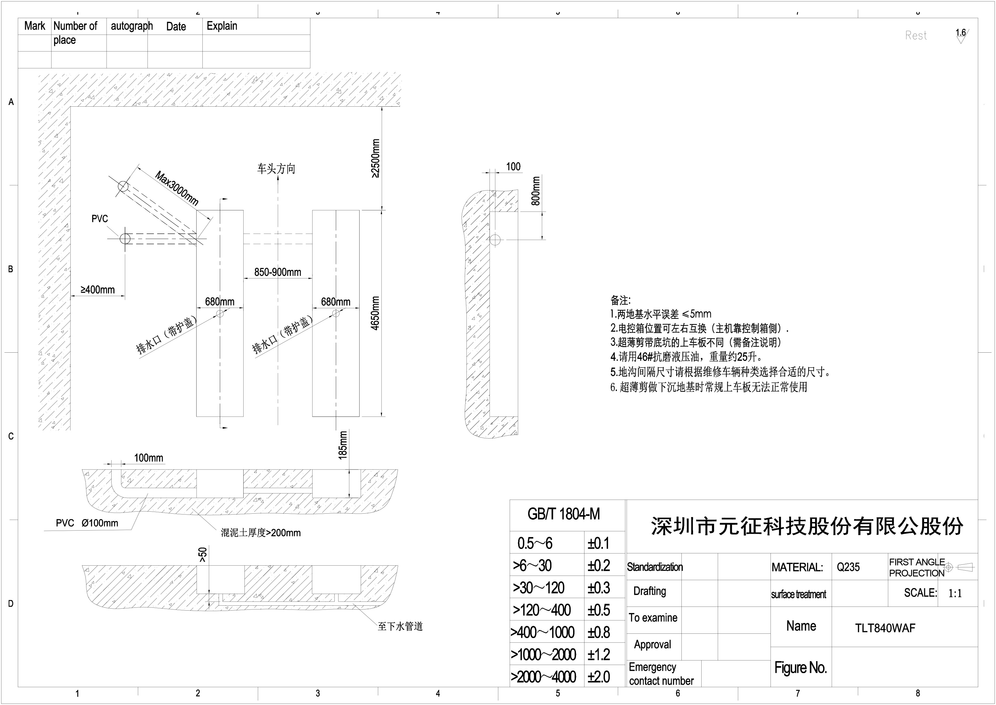 【舉升機大剪系列】TLT840WAF超薄大剪舉升機ZS海報&地基圖