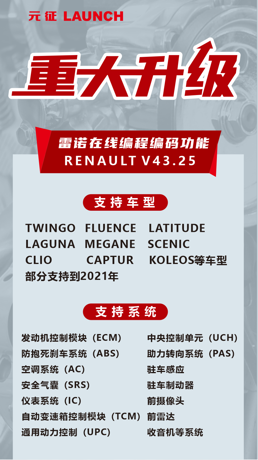 重大升級 | 雷諾在線編程編碼功能 RENAULT V43.25